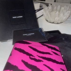 Saint Laurent wallet pink zebra stripe